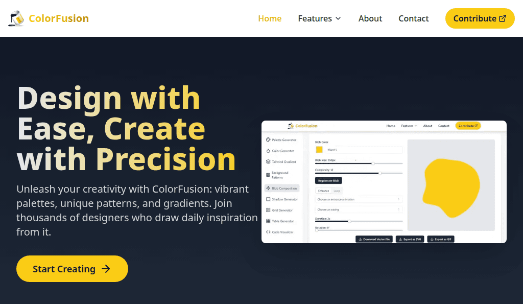 Screenshot 1 of project ColorFusion