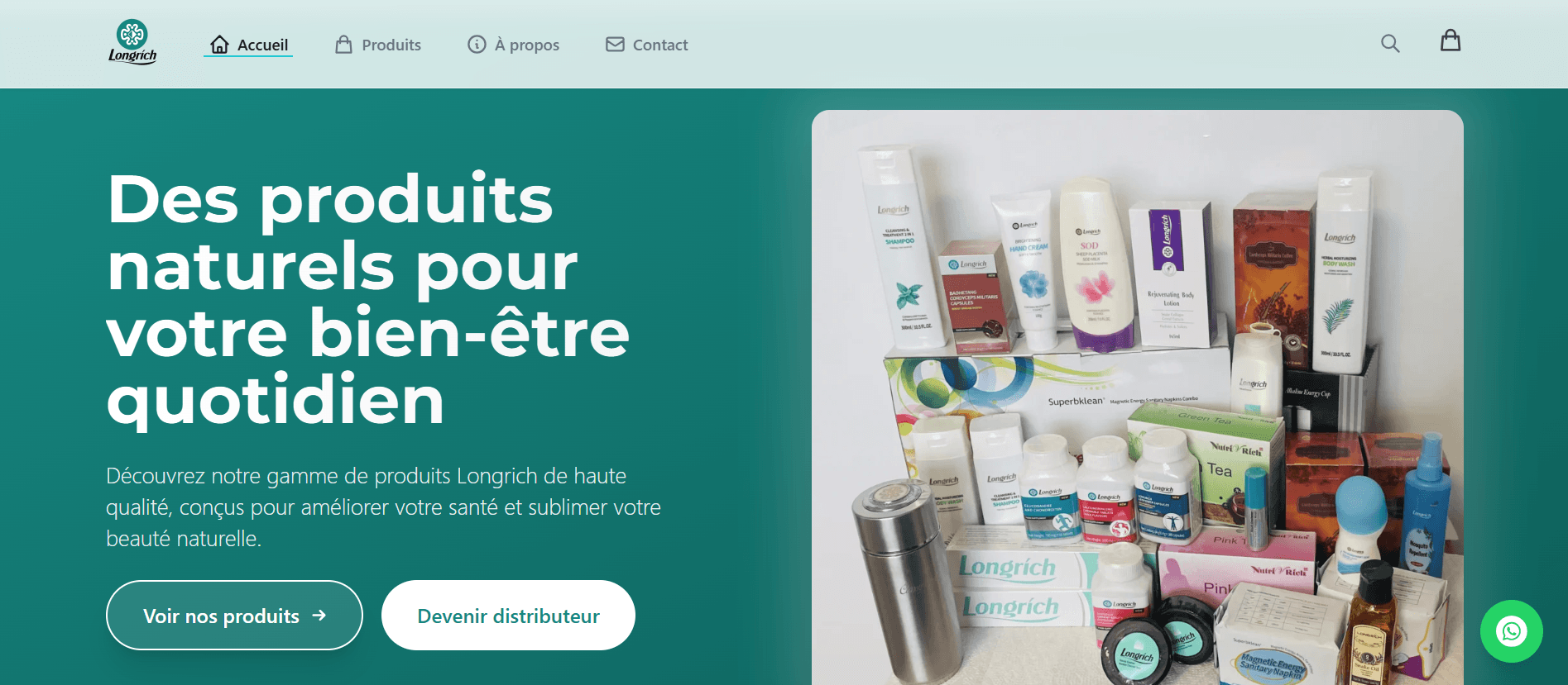 Screenshot 1 of project Longrich Agence Sénégal