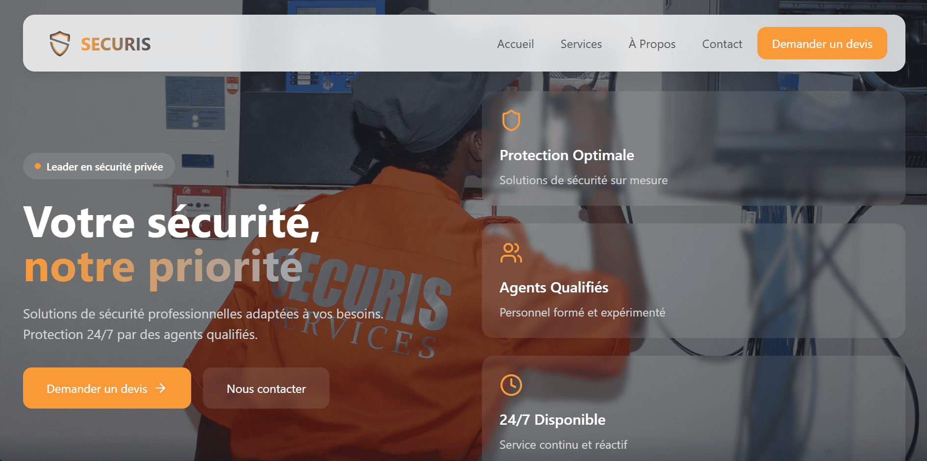 Screenshot 1 of project Securis Services